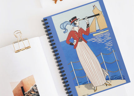Costume de Yacht by George Barbier Spiral Notebook - Ruled Line