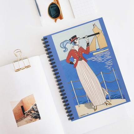 Costume de Yacht by George Barbier Spiral Notebook - Ruled Line
