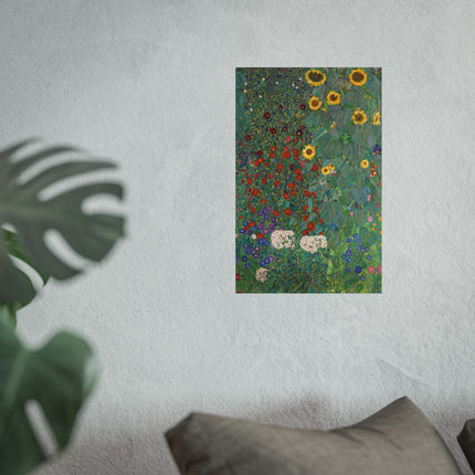 Farm Garden with Sunflowers by Gustav Klimt Fine Art Posters