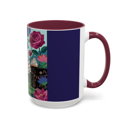 The Lady Of The Lotus Garden Colorful Mugs – Art Deco Botanical Elegance