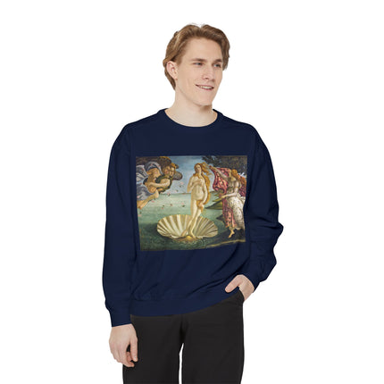 Birth of Venus by Sandro Botticelli Unisex Garment-Dyed Sweatshirt