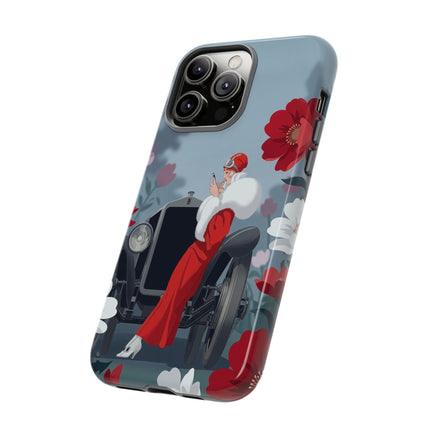 🚗🌺 The Lady Of The Grand Touring Car Phone Case – Art Deco Motoring Elegance