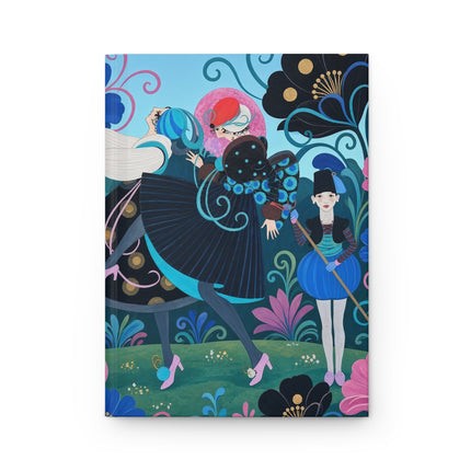 🎭🌸 The Harlequin Garden Dance Hardcover Journal – Art Deco Theatrical Whimsy