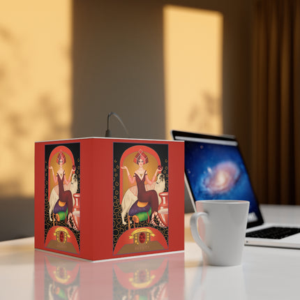 January & Garnet Zodiac Light Cube Lamp