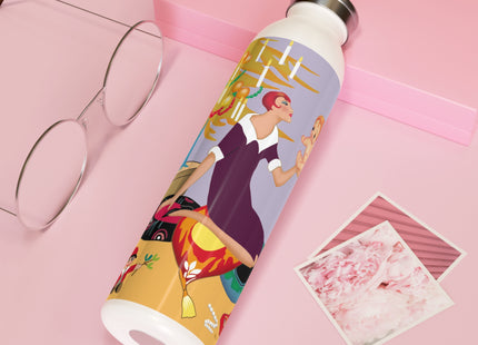 Art Deco Christmas Slim Water Bottle