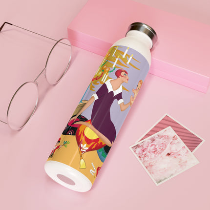 Art Deco Christmas Slim Water Bottle