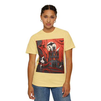 Halloween Night Scene Unisex Garment-Dyed T-shirt