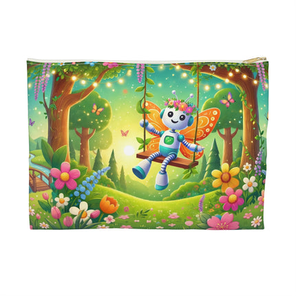 Robot Fairy Accessory Pouch – Whimsical Wonder & Blossom Magic