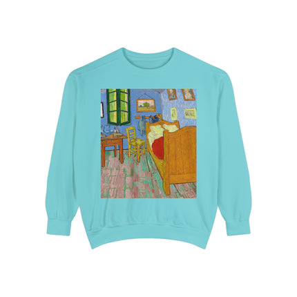 The Bedroom by Vincent van Gogh Unisex Garment-Dyed Sweatshirt