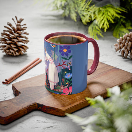 The Lady Of The Enchanted Aquarium Colorful Mugs – Art Deco Aquatic Elegance