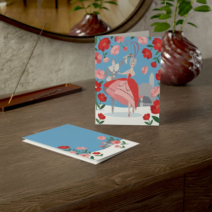 🎭🌹 The Rose Garden Masquerade Greeting Card – Art Deco Holiday Fantasy
