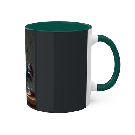 Floral Still Life by Johann Baptist Drechsler Colorful Mugs, 11oz