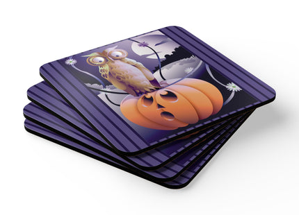 The Startled Pumpkin Corkwood Coaster Set