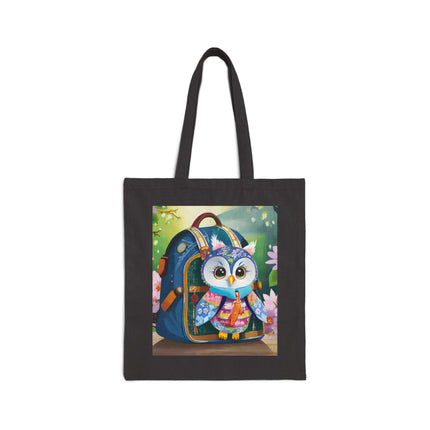 Baby Owl Cotton Canvas Tote Bag