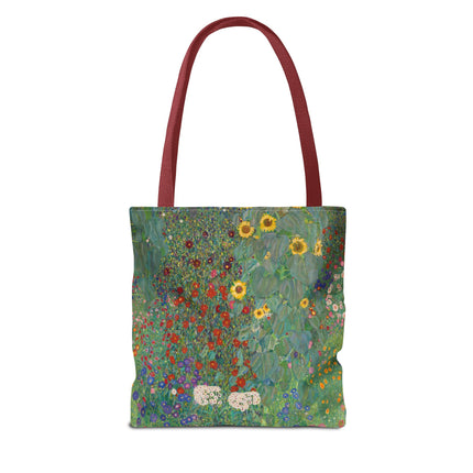 Farm Garden with Sunflowers by Gustav Klimt Tote Bag (AOP)