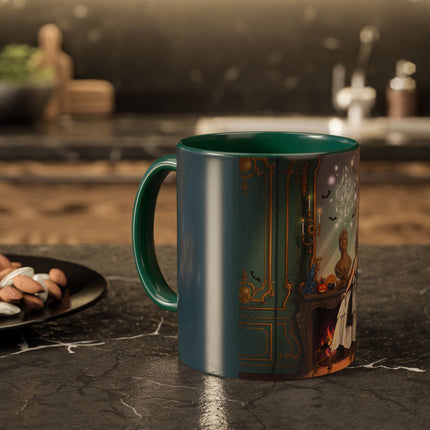 🕯️🎃 The Moonlit Manor Drawing Room Colorful Mug – Elegant Halloween Charm