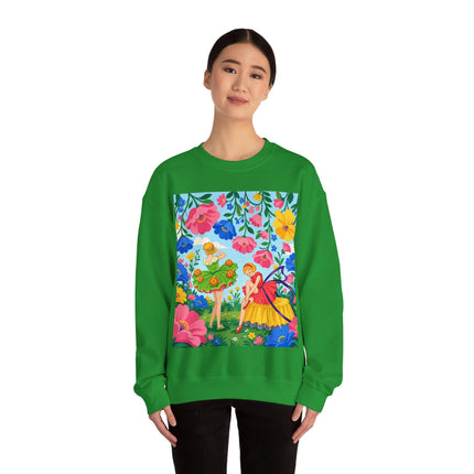 🌸🧚 The Fairies In The Flower Garden Crewneck Sweatshirt – Art Deco Floral Whimsy