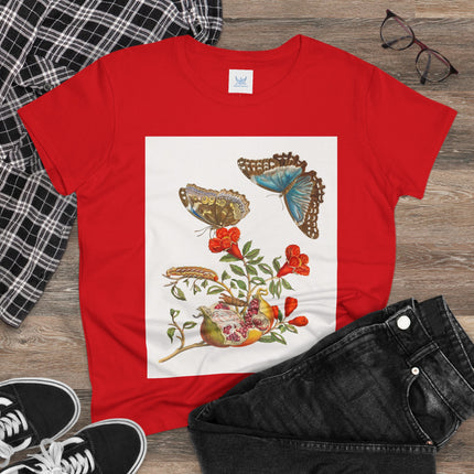 Blue Butterflies and Pomegranate Cotton Tee