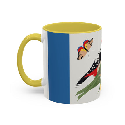 Woodpecker & Tulip Colorful Mugs – Vibrant Spring & Bold Beauty