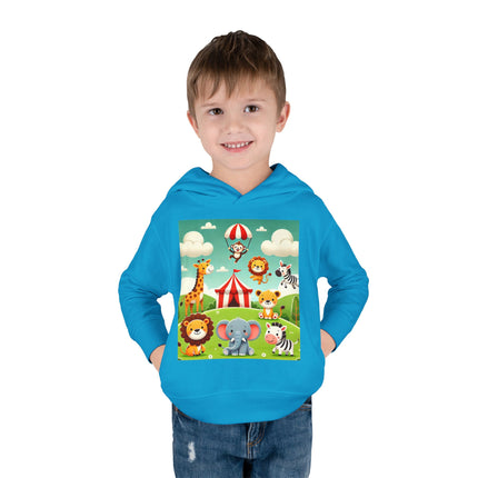 Whimsical Circus Friends Toddler Pullover Fleece Hoodie