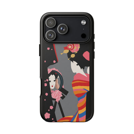 Geisha Mirror Phone Case – Elegant Reflection & Timeless Beauty