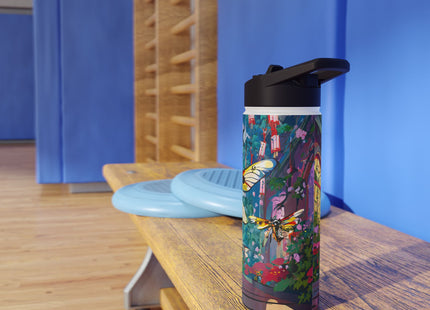 Neon Swarm Stainless Steel Water Bottle