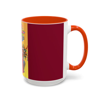 Elegant Holiday Woman with Gifts Colorful Mugs (11oz, 15oz)