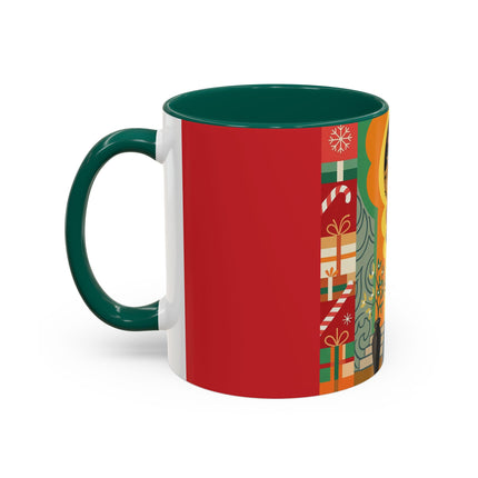 ❤️ The Lady Of The Candlelit Christmas Alcove Colorful Mug – Art Deco Holiday Elegance