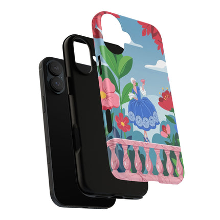 🌺🪭 The Lady Of The Grand Flower Terrace Phone Case – Art Deco Garden Elegance
