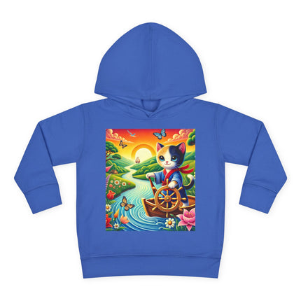 Sailor Kitten’s River Adventure Toddler Pullover Fleece Hoodie
