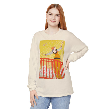 La Passerelle by Charles Martin Garment-dyed Long Sleeve T-Shirt