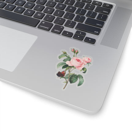 Cabbage Rose botanical illustration by Pierre-Joseph Redouté Kiss-Cut Stickers (4 Sizes)