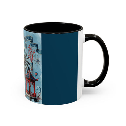 Spotted Crab & Pagoda Colorful Mug – Mystical Ocean & Asian Harmony