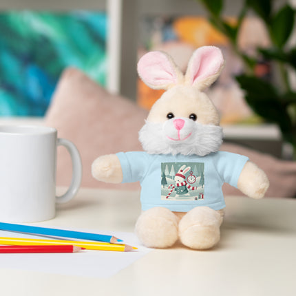 Candy Cane Timekeeper Bunny Stuffed Animals with Tee