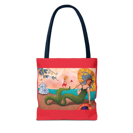 Mermaid with Parasol and Cupid by George Barbier Tote Bag