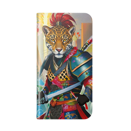 🐆⚔️ Circuit Samurai Jaguar Flip Case – Neon Power & Electric Honor