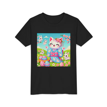 Springtime Kitten’s Easter Joy Youth Short Sleeve Tee