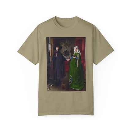 Arnolfini Portrait by Jan Van Eyck Unisex Garment-Dyed T-shirt