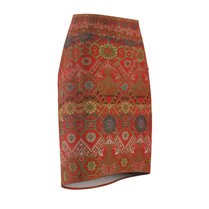 Japanese Fan Pattern by G.A. Audsley Women's Pencil Skirt (AOP)