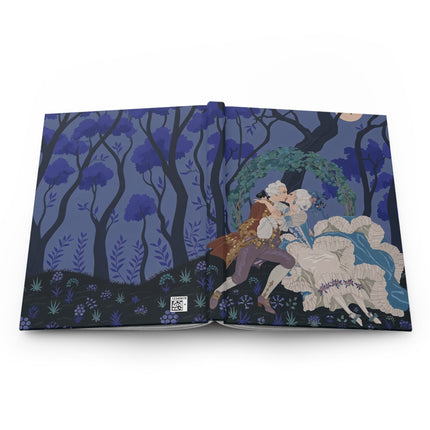 🌙💙 The Lovers Beneath The Moonlit Arbor Hardcover Journal – Rococo Garden Romance