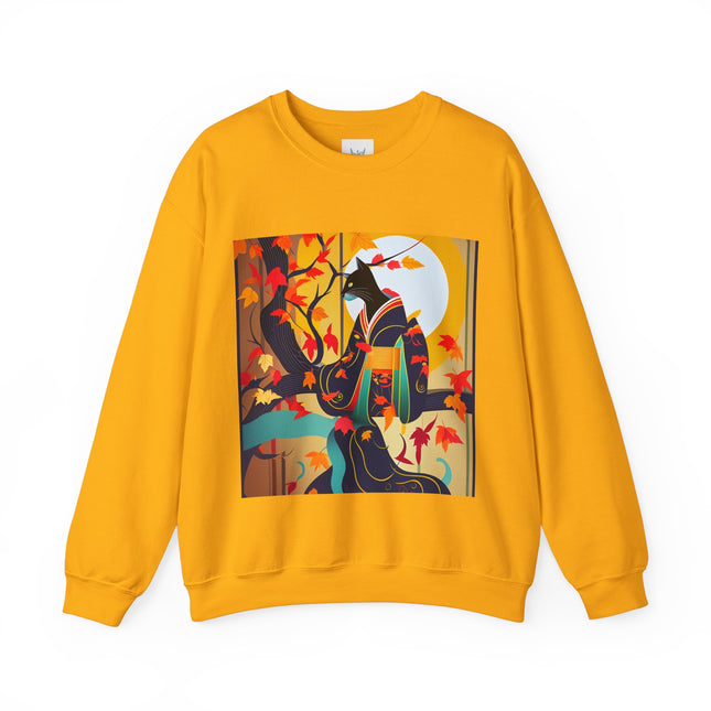 Black Cat in Kimono Unisex Heavy Blend™ Crewneck Sweatshirt