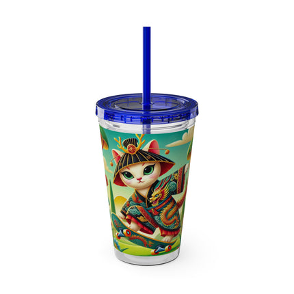 Dragon Dance on Wheels Sunsplash Tumbler with Straw, 16oz