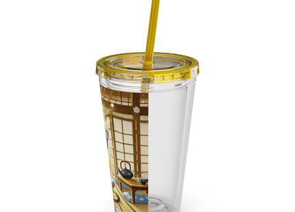 Playful Kitten in the Tea Room Sunsplash Tumbler with Straw, 16oz