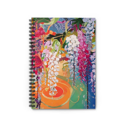Golden Wisteria Elegance Spiral Notebook - Ruled Line