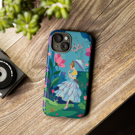 🌸☂️ A Stroll Through The Enchanted Forest Phone Case – Art Deco Floral Fantasy