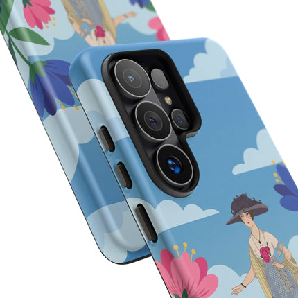 🌸🎩 The Lady Of The Grand Flower Garden Phone Case – Art Deco Fashion Illustration