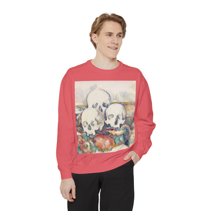 The Three Skulls by Paul Cézanne Garment-Dyed Sweatshirt