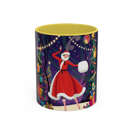 🎄❄️ The Christmas Snowball Dance Colorful Mug – Whimsical Holiday Fashion Fantasy