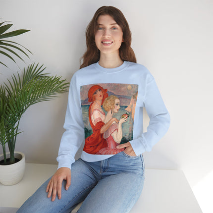 Sur la Route d'Anacapri by Gerda Wegener Heavy Blend™ Crewneck Sweatshirt