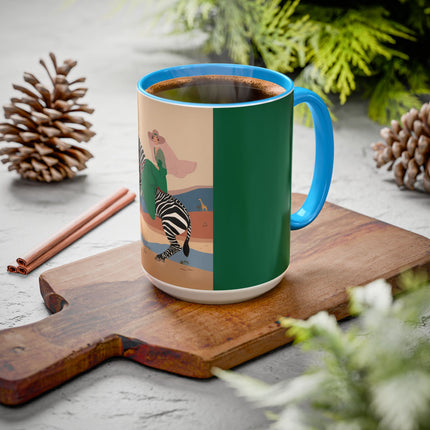 Zebra Rider Colorful Mugs – Safari Chic & Art Deco Adventure